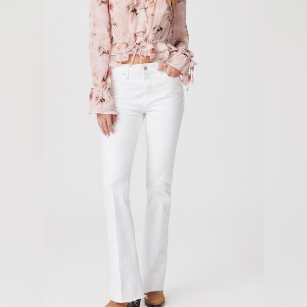 PAIGE High Rise Laurel Canyon 32" - Crisp White